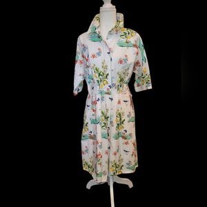 Wayward Fances eShakff XL/18 Floral Print Dress with Collar, pockets